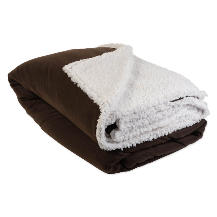 J&M Home Fashions Solid Polar Front/Sherpa Back Fleece Blanket Wayfair